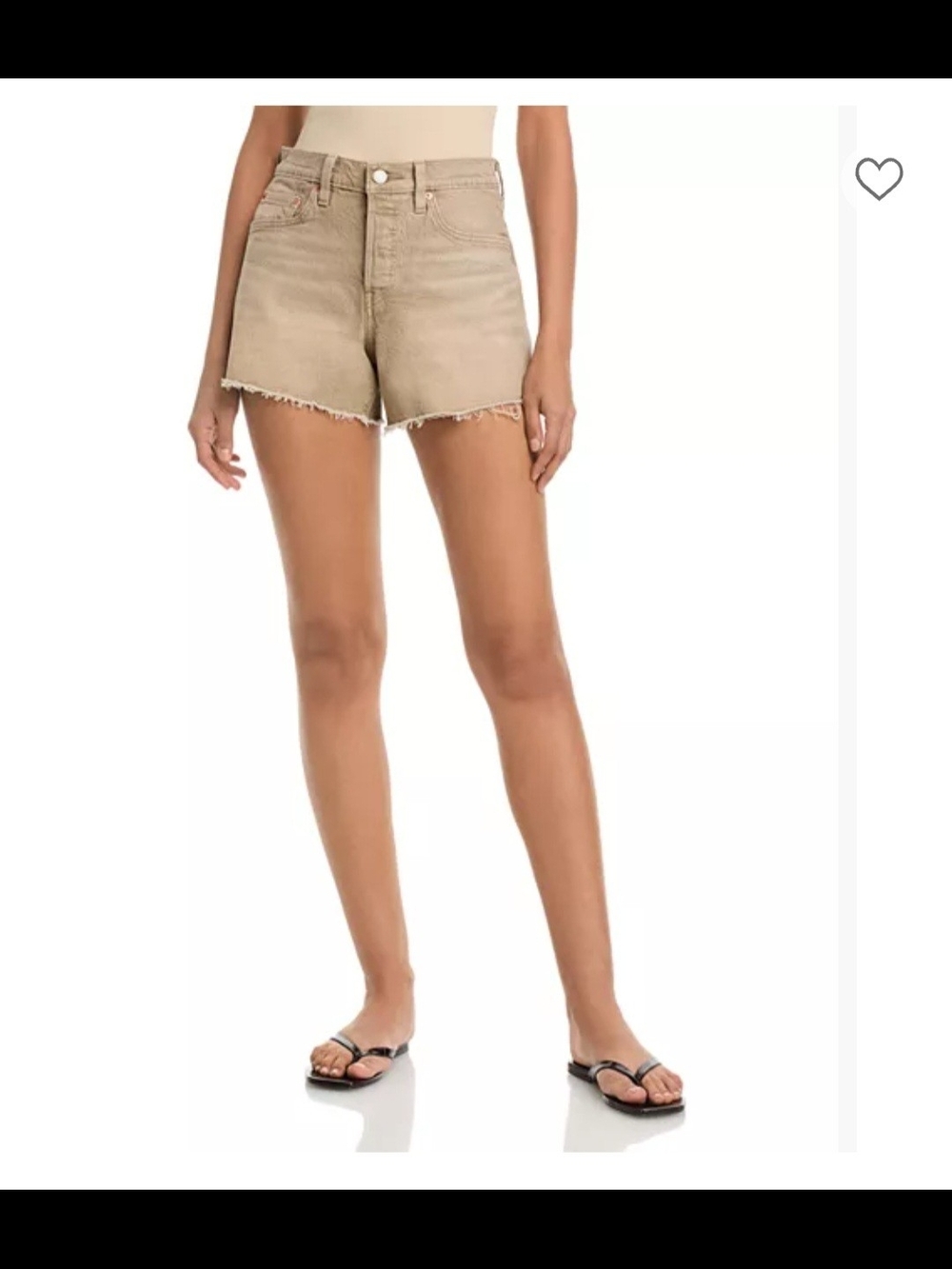 Levi's 501 High-Rise Frayed Hem Women’s Shorts in Khaki Size 29 NWT